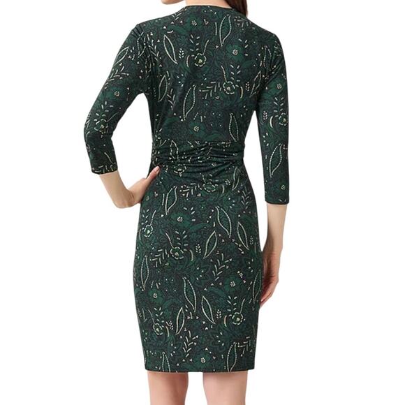 Kasper Women’s Printed Faux Wrap 3/4 Sleeve Sheath Dress Green Size PXL - Picture 2 of 2